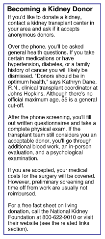 sidebar: Becoming a Kidney Donor